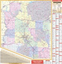 Arizona Wall Map - 56 x 60 - Laminated on Roller