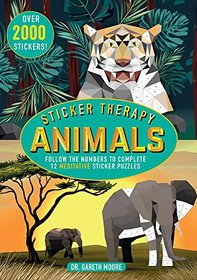 Sticker Therapy Animals: Follow the Numbers to Complete 12 Meditative Sticker Puzzles