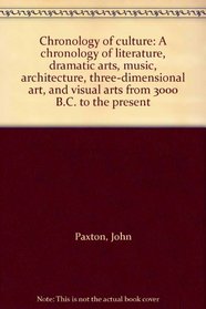 Chronology of Culture: A Chronology of Literature, Dramatic Arts, Music, Architecture, Three-Dimensional Art, and Visual Arts from 3000 B.C.
