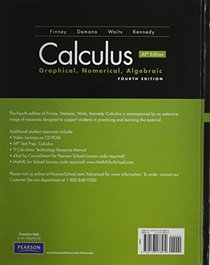 CALCULUS 2012 STUDENT EDITION (FINNEY/DEMANA/WAITS/KENNEDY) WITH MATHMXLFOR SCHOOL 1-YEAR STUDENT REGISTRATION