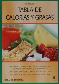 Tabla de calorias y grasas (Spanish Edition)