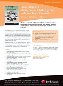 Leadership and Management Challenges for In-house Counsel