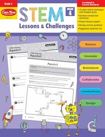 Evan-Moor Stem Lessons and Challenges, Grade 4 Homeschooling & Classroom Resource Workbook, Life, Earth and Physical Science Problem Solving, Peer Collaboration, Real-World, Visual Literacy, Printable