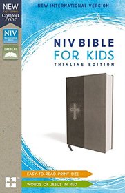 NIV, Bible for Kids, Leathersoft, Gray, Red Letter Edition, Comfort Print: Thinline Edition