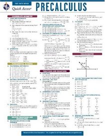 Precalculus - REA's Quick Access Reference Chart