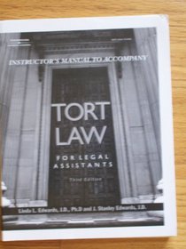 Tort Law: For Legal Assistants, Instructor's Manual