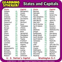 States and Capitals Learning Stickers
