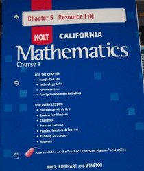 Course 1 Chapter 5 Resource File (HOLT CALIFORNIA Mathematics)