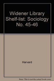 Sociology (Widener Library Shelflists)