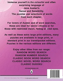 Extra Large Print Classic Novel Word Search - Jane Austen's Sense and Sensibilit: 50 Puzzles (Volume 3)