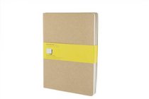 Moleskine Cahier Journal (Set of 3), Extra Large, Squared, Kraft Brown, Soft Cover (7.5 x 10)