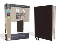 NIV, Thinline Reference Bible, Bonded Leather, Black, Red Letter Edition, Comfort Print