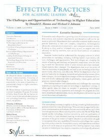 Effective Practices for Academic Leaders: The Challenges and Opportunities of Technology in Higher Education (Effective Practices for Academic Leaders Archive)