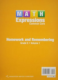 Math Expressions: Homework & Remembering, Volume 1 Grade 5