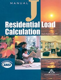 Residential Load Calculation Manual J, Eighth Edition, Version 2.50