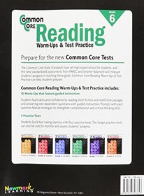 Common Core Reading Warm-Ups and Test Practice Grade 6