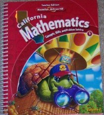 California Mathematics Teacher Edition Grade 1 (Concepts, Skills, and Problem Solving, Volume 2)