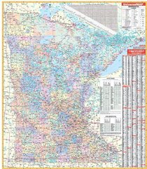 Minnesota Wall Map - 54x64- Laminated on Roller