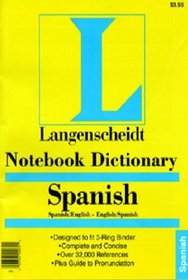 Notebook Dictionary Spanish (Spanish Edition)