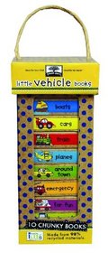 green start book towers: little vehicle books (10 Chunky Books Made from 98% Recycled Materials)