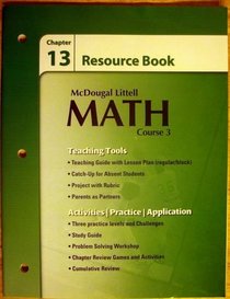 Resource Book for Chapter 13 of McDougal Littell Math, Course 3