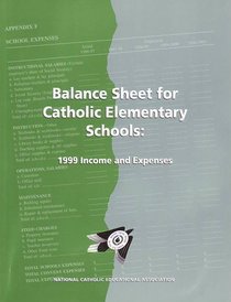 Balance Sheet for Catholic Elem Schools: 1999 Inc. & Exp.