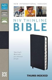 NIV, Thinline Bible, Bonded Leather, Navy, Indexed, Red Letter Edition