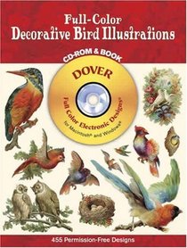 Full-Color Decorative Bird Illustrations CD-ROM and Book (Dover Full-Color Electronic Design)