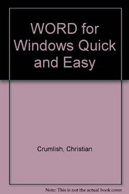 Word for Windows: Quick & Easy/Version 2.0