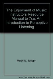 The Enjoyment of Music: Instructors Resource Manual to 7r.e: An Introduction to Perceptive Listening