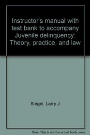 Instructor's manual with test bank to accompany Juvenile delinquency: Theory, practice, and law