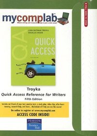 MyCompLab CourseCompass with Pearson eText Student Access Code Card for Quick Access, Reference for Writers (Standalone)