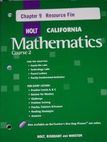 Course 2 Chapter 9 Resource File (HOLT CALIFORNIA Mathematics)