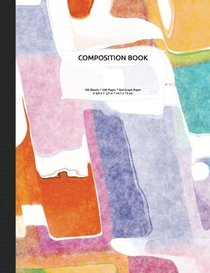 Abstract Watercolor Composition Notebook, 4x4 Quad Rule Graph Paper: 100 sheets / 200 pages, 9-3/4
