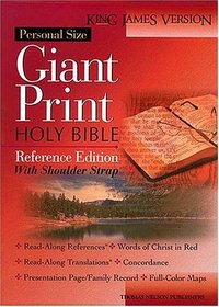 Personal Size Giant Print Shoulder Strap Bible Kjv Reference Edition
