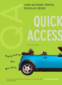 Quick Access, Reference for Writers  Value Package (includes MyCompLab NEW 48-month Student Access )