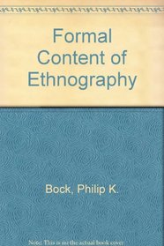 Formal Content of Ethnography (Publication / International Museum of Cultures)