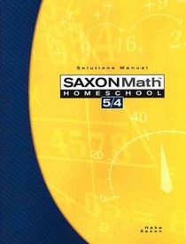 Saxon Math Homeschool 5 / 4 (Solutions Manual)