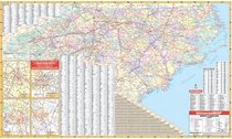 North Carolina State Wall Map - 67x42- Laminated on Roller