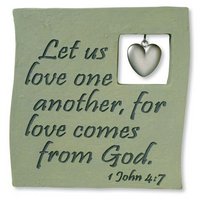 Let Us Love One Another Plaque with Heart Ornament