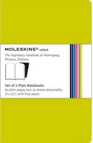 Moleskine Volant Notebook Plain, Green Pocket: Set of 2