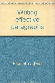 Writing effective paragraphs