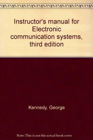 Instructor's manual for Electronic communication systems, third edition
