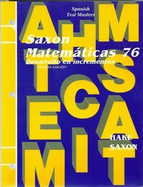 Math 76 3e Spanish Test Master (Saxon Math 7/6)