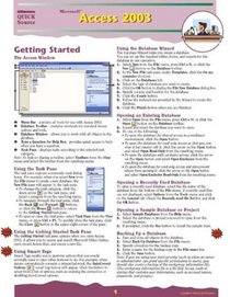 Microsoft Access 2003 Quick Source Guide