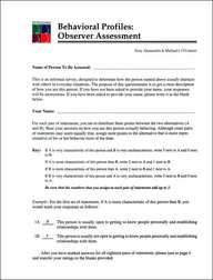 People Smarts - Behavioral Profiles , Observer Assessment Pamphlet