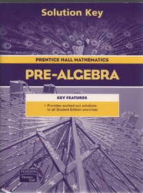 Solution Key to Pre-Algebra (Prentice Hall Mathematics)