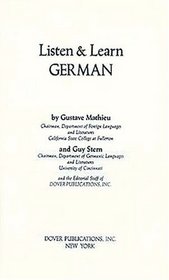 Listen  Learn German (Manual Only) (Listen  Learn Series)