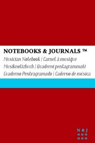 Notebooks & Journals Musiknotizbuch, Pocket, Rot, Soft Cover: (A6)(10.16 x 15.24 cm)(Musiknotenheft) (German Edition)