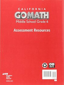 Holt McDougal Go Math! California: Assessment Resource with Answers Grade 6